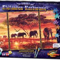 Paint by numbers elephant caravan 50x80 cm