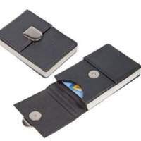 Business Card Holder with magnetic latch, genuine leather