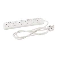 Powermaster socket strip with switches and indicator light, 230 V