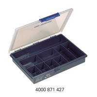 Assortment box W.240xD.195xH.43mm 9 compartments dark blue/transp. a.pp