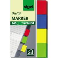 Sigel Haftmarker Transparent HN670 20x50mm farbig sortiert 4 St./Pack.