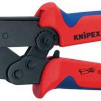Crimp lever pliers L.195mm for unisol.connectors 2-component handles Knipex opening spring