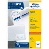 AVERY ZWECKFORM universal labels A4 70x36mm white, 2400 labels