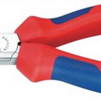 Snipe nose pliers DIN ISO 5745 L.160mm with curved cutting edge Chrome 2K Knipex sleeves