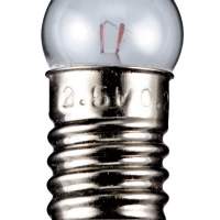 Kugelförmige Lampe Sockel E10 2,5 Volt 0,50 Watt 24mm klar,10er Pack