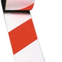 Bodenmarkierungsband Länge 33m, Breite 75mm rot-weiß gestreift , Rolle