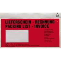 Document pouch delivery note invoice DL mF self-adhesive red 250 pcs./pack.