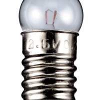 Kugelförmige Lampe Sockel E10 2,5 Volt 0,70 Watt 24mm klar,10er Pack