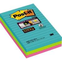 Post-it Super Sticky Notes 101x152mm f.sort. 3 St./Pack.