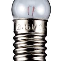 Kugelförmige Lampe Sockel E10 3,5 Volt 0,70 Watt 24mm klar,10er Pack
