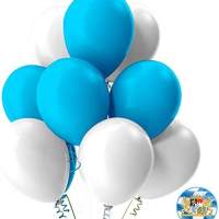 50x Luftballons Ø 35 cm Mix weiß & blau als Deko Dekoration für Ihr Okotberfest Dahoum Wiesn, Canstatter WASN