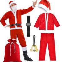 6 in 1 Nikolauskostüm - Weihnachtsmannkostüm - Santa Costume - für Weihnachten - Kostüm für Nikolaus - Weihnachtsmann